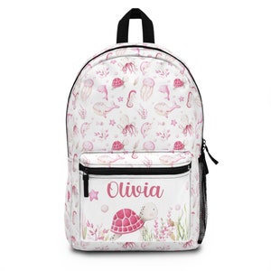 Sac à dos tortue personnalisé, sac à dos scolaire pour filles, sac à dos en mer, cartable océan, rentrée des classes, sac à dos pour tout-petits, cartable pour filles - LiO