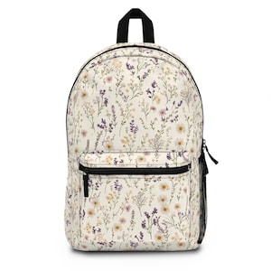 Floral Backpack, Travel Flowers Rucksack, Aesthetic Backpack, Wildflowers Backpack, Flower Backpack, Boho Floral School Bag, CottageCore Bag