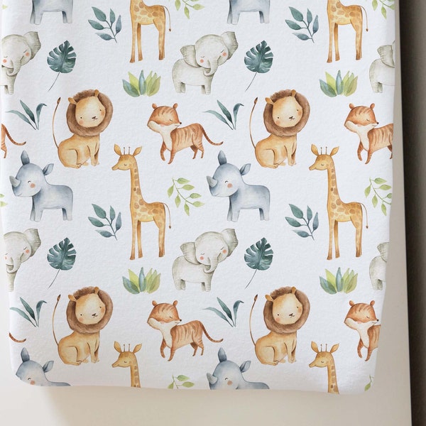 Safari Changing Pad Cover, Boy changing pad cover, Jungle nursery decor, Changing table cover, Baby room gift, Jungle changing pad cover BaA