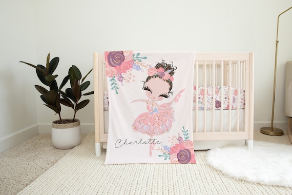 Personalized Ballerina Baby Blanket Ballerina Nursery Bedding