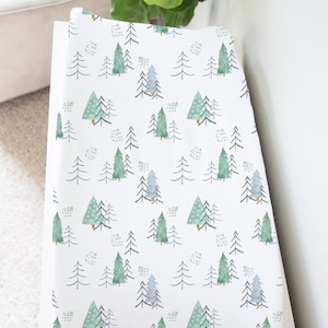 Pine Trees Changing Pad Cover, Forest Nursery, Changing pad cover boy, Woodland baby gifts, woodland changing pad cover - Scandi Woodland