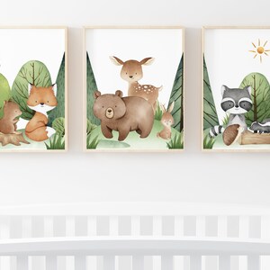 Woodland nursery prints, Woodland nursery wall art, Boys room wall decor, Baby boy printable wall art, Woodland Decor, Woodland Animals  TiW
