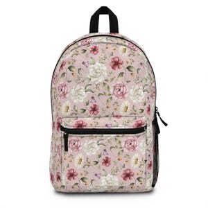 Peonies Flowers Backpack, Floral School bag, Girls backpack, Toddler backpack, Kids floral backpack, Peonies bookbag, Boho Floral Backpack