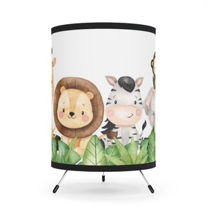Safari Animals Lamp, Jungle Nursery Decor, Safari Table Lamp, Safari Baby Room decor, Kids room lamps, Bedside lamp tripod - SaE