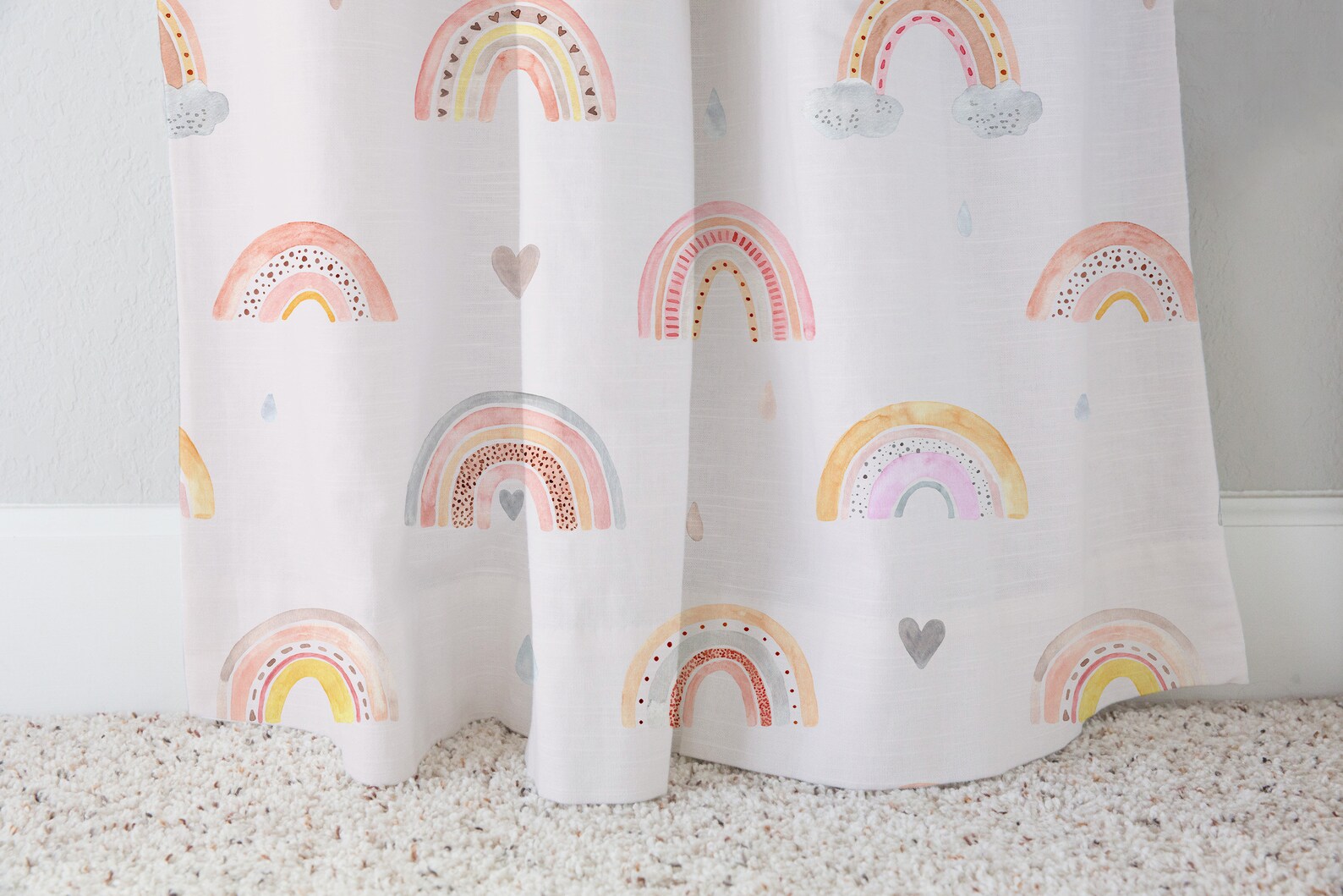 Rainbow Curtain Single Panel Rainbow Nursery Decor Girl room Etsy