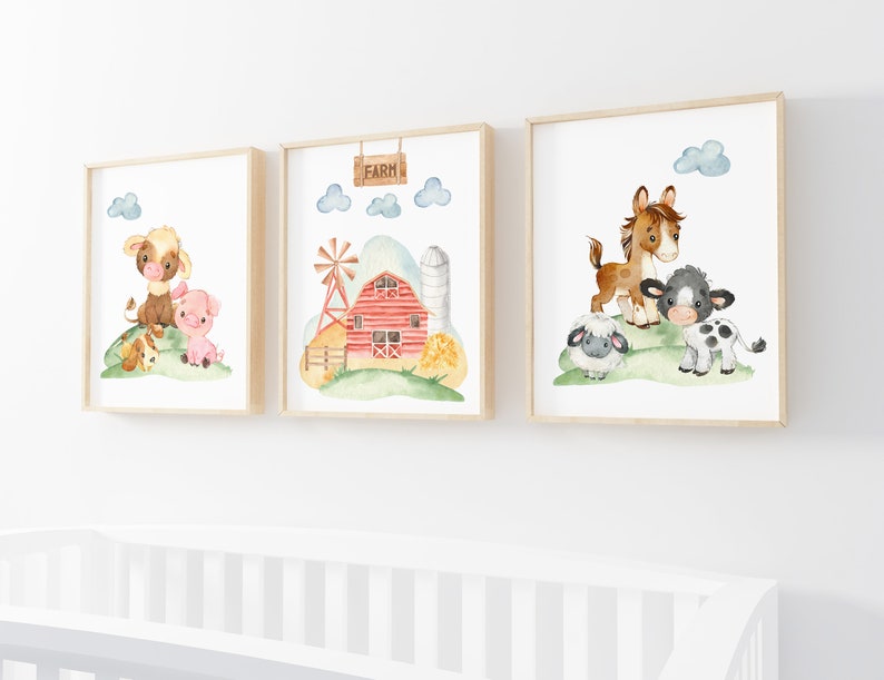 Farm Nursery Wall Art Farm Nursery Prints Boys Room Wall Etsy