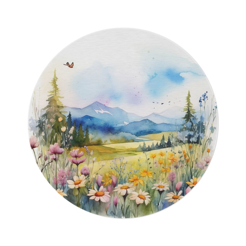 Meadow Rug, Spring Floral Rug, Landscape Rug, Wildflower Girls Room