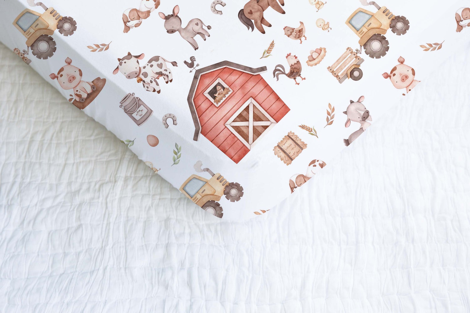 Farm Nursery Bedding Farm Animals Crib Bedding Farm Mini Etsy