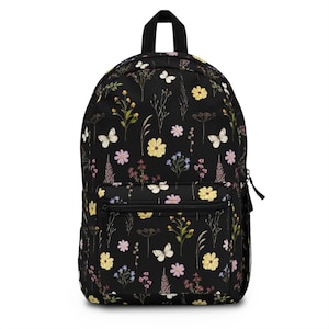 Wildflowers Backpack, Butterfly Book bag, Floral Back to School Bookbag, Wildflowers School Bag, Butterfly Backpack, Wildflowers Rucksack