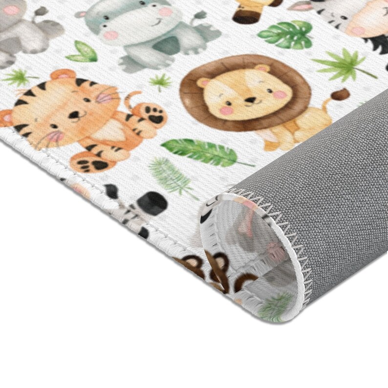 Safari Rug Nursery Jungle Baby Boy Room Decor Kids Play Room Etsy