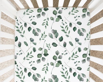 greenery crib sheets