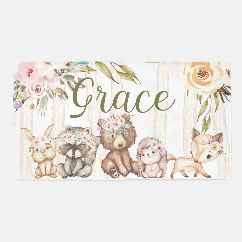 Woodland Girl Crib Bedding Personalized Crib Sheet Girl Etsy