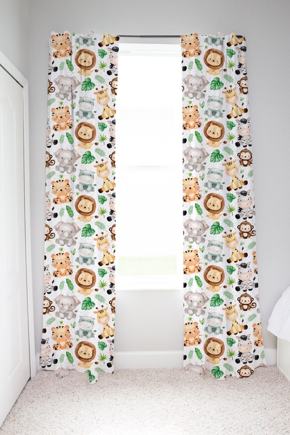 Safari Curtains Safari Nursery Decor Jungle Curtains Etsy