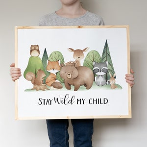 Woodland nursery wall art, Forest nursery print, Woodland Nursery Decor, Boys room wall decor, Boy Baby room PRINTABLE art, Baby shower gift