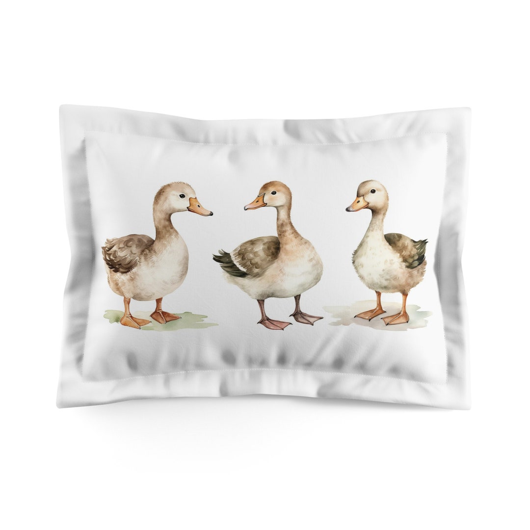 Hand Embroidered Duckies Baby Sham 12x16 Pillow main image 1