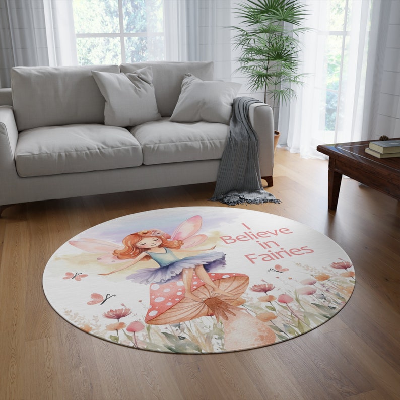 Fairy Rug, Forest Fairy Carpet, Spring Nursery Mat, Girls Playroom Rug