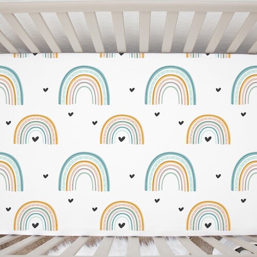 Rainbow Nursery Bedding Rainbow Crib Bedding Rainbow Baby Etsy