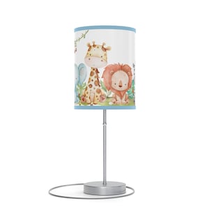 Safari nursery lamp, Safari Animals nursery decor, Jungle table lamp, Safari baby room decor, Kids room lamp, Safari bedside lamp - CuS
