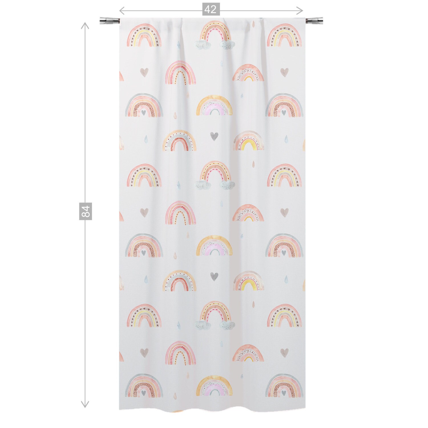 Rainbow Curtain Single Panel Rainbow Nursery Decor Girl room Etsy