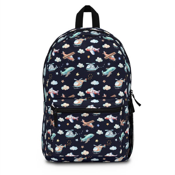 thumbnail image 2 of Mnsruu Airplane Print Backpack For Kids - School Bookbag, Laptop Bag, Travel Daypack For Boys & Girls 2 of 2