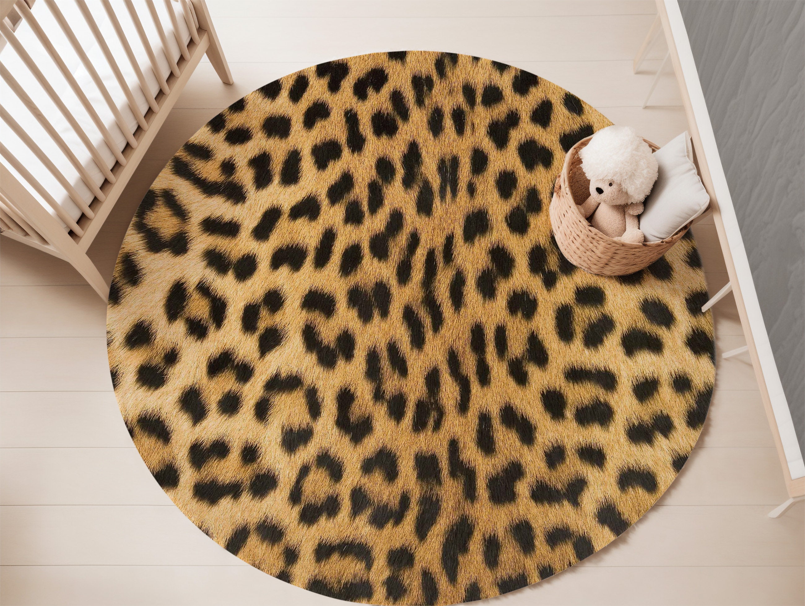 Leopard Print Round Rug, Animal Print Rug, Safari Nursery Decor, Kids Play  Room Rug, Area Rug for Kids, Safari Rug, Leopard Nursery Rug 