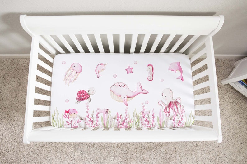 Girl Under the Sea Nursery Under the Sea Crib Sheet Ocean Etsy