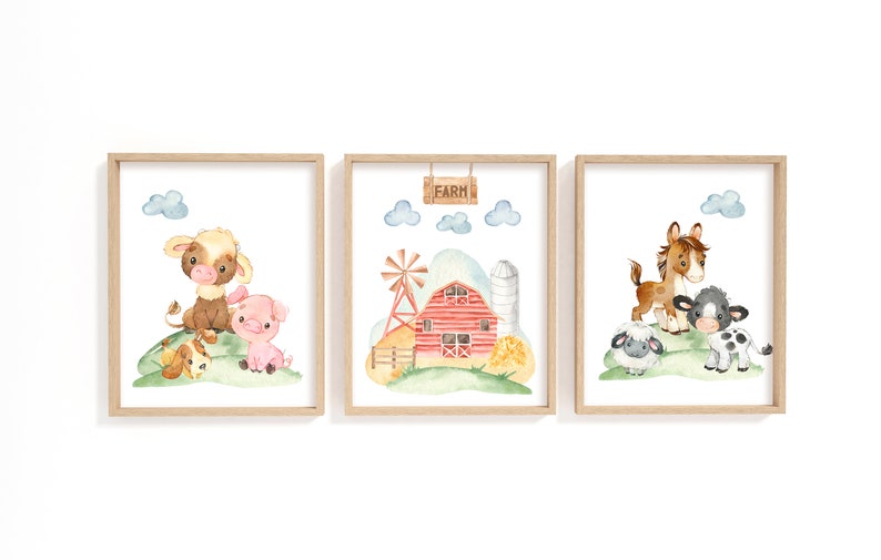 Farm Nursery Wall Art Farm Nursery Prints Boys Room Wall Etsy