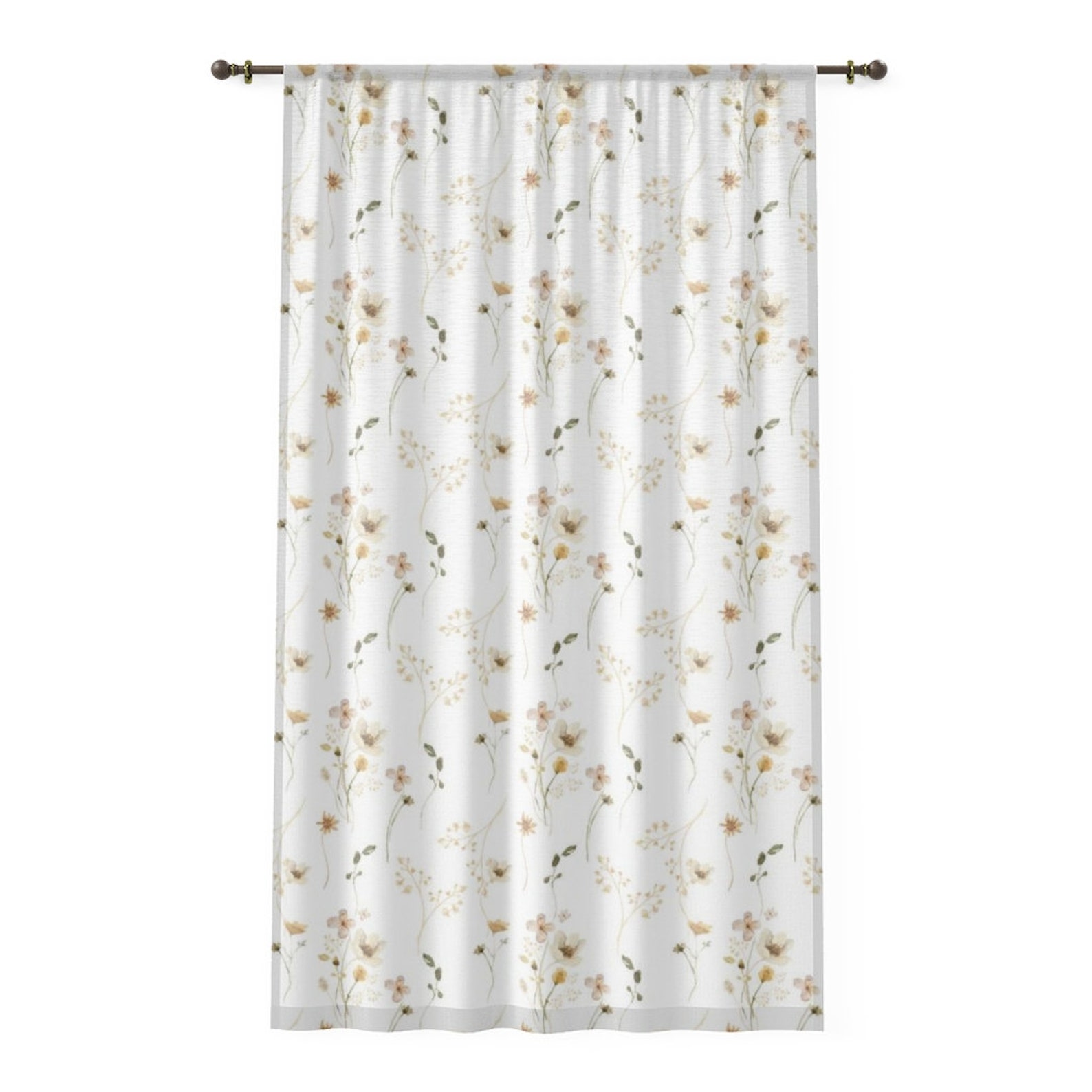 Wild Flower Sheer Curtain Boho Floral Nursery Decor Floral - Etsy