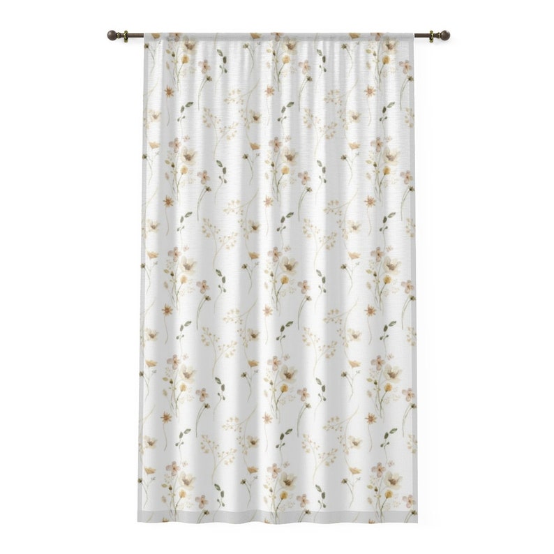 Wild Flower Sheer Curtain Boho Floral Nursery Decor Floral - Etsy