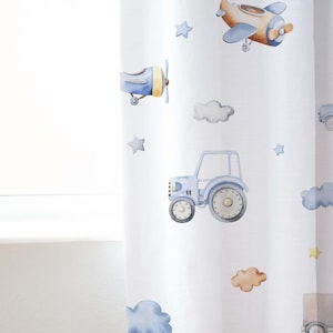 Transportation Nursery Curtain, Baby Boy Nursery Curtains, Kids playroom curtains, Car Curtains for kids, Airplane Curtain, Car Nursery  RoF