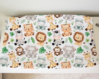 Safari Changing Pad Cover, Boy changing pad cover, Jungle nursery decor, Changing table cover, Baby room gift - SaE