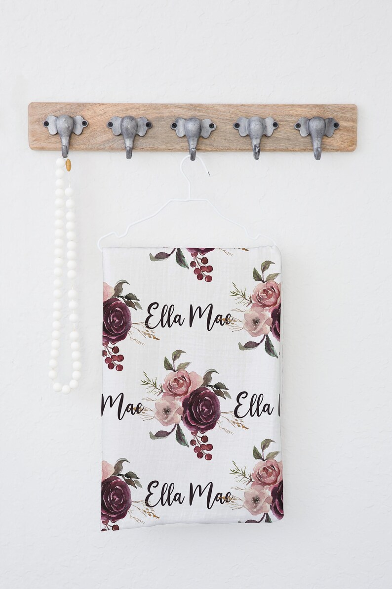 Custom baby girl swaddle Roses swaddle Floral Hospital Baby Etsy