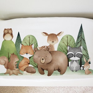 Woodland Animals Changing Pad Cover, Woodland Nursery Bedding, Minky or Jersey Knit, Baby boy nursery, Forest baby room, Diaper Pad Cove TiW