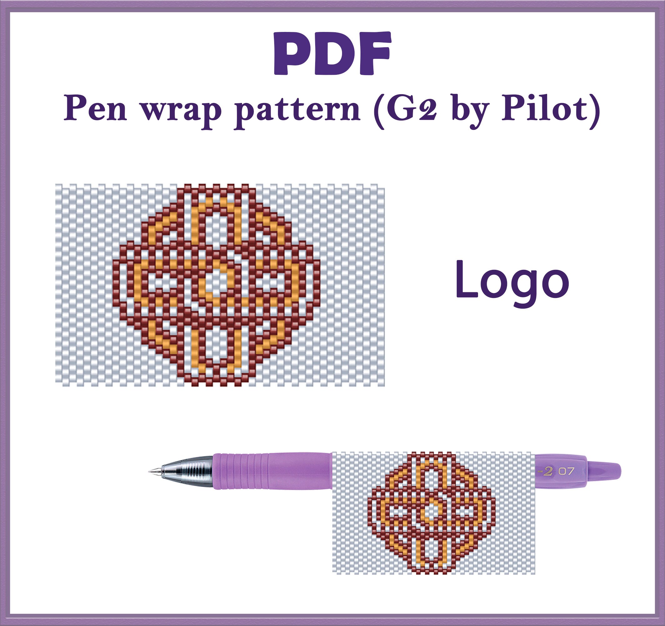 Personalized Pen Wrap Custom Pattern Bead Tutorial Personalized Gift ...