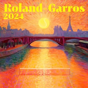 Póster oficial original de Roland Garros 2024, Paul Rousteau