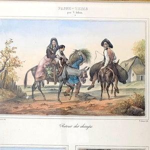 Carle Vernet, Victor Adam, Antique Hand Coloured Lithograph