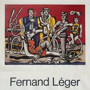 Fernand Leger, Leisure With Red Background, Original Exhibition Museum Poster