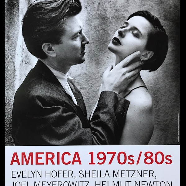 Helmut Newton, David Lynch, Isabella Rossellini, cartel original del museo de exposición