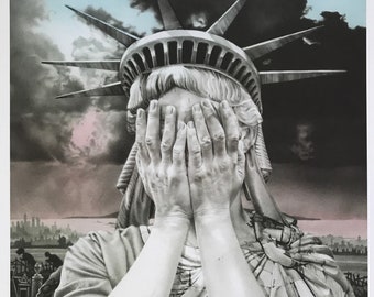 Gee Vaucher - Our Father, 2007 POWプリント Gee Vaucher, Oh America, Original Lithograph Print, Signed