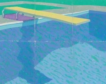 David Hockney, Pool, Original Ausstellung Museum Poster