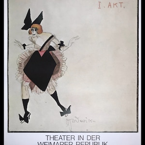 Original 1977 Poster, Theater in der Weimarer Republik, Berlin, Vintage, German Art