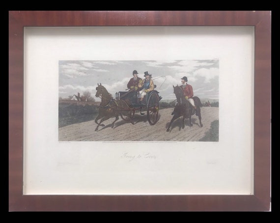 Sheldon William Hunting print C Hunt Etching Engraving Horse print Collectable Antique Fine art England Print