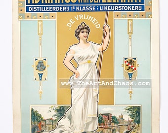 Originele antieke advertentieposter