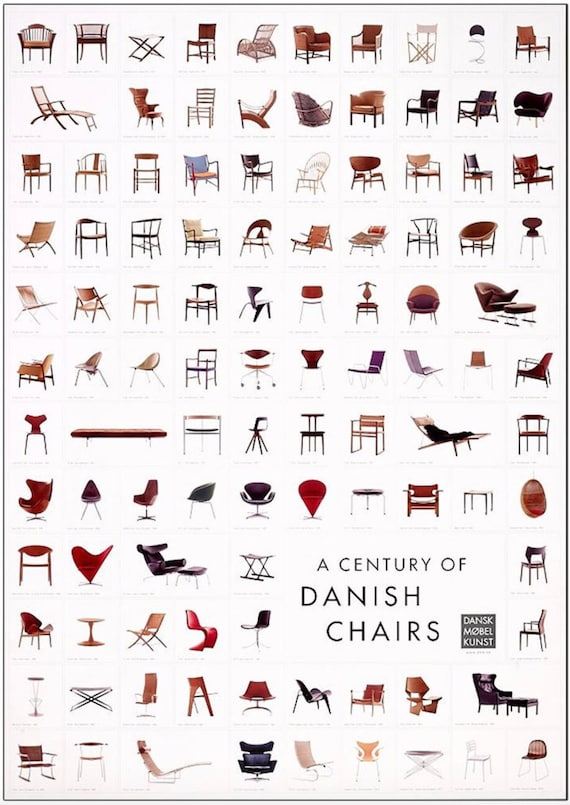 DANISH CHAIRS 北欧 洋書 アート インテリア The Danish Chair Collection, Original Museum Exhibition Poster - Etsy