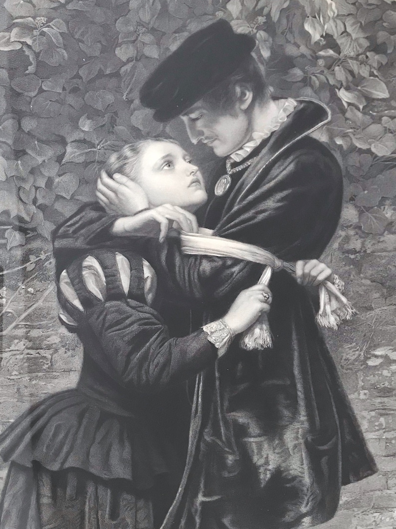 John Everett Millais Huguenot Etching Antique print Fine