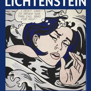 Roy Lichtenstein, Drowning Girl, Original Exhibition Museum Poster