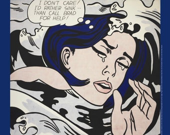 Roy Lichtenstein, Drowning Girl, Original Exhibition Museum Poster