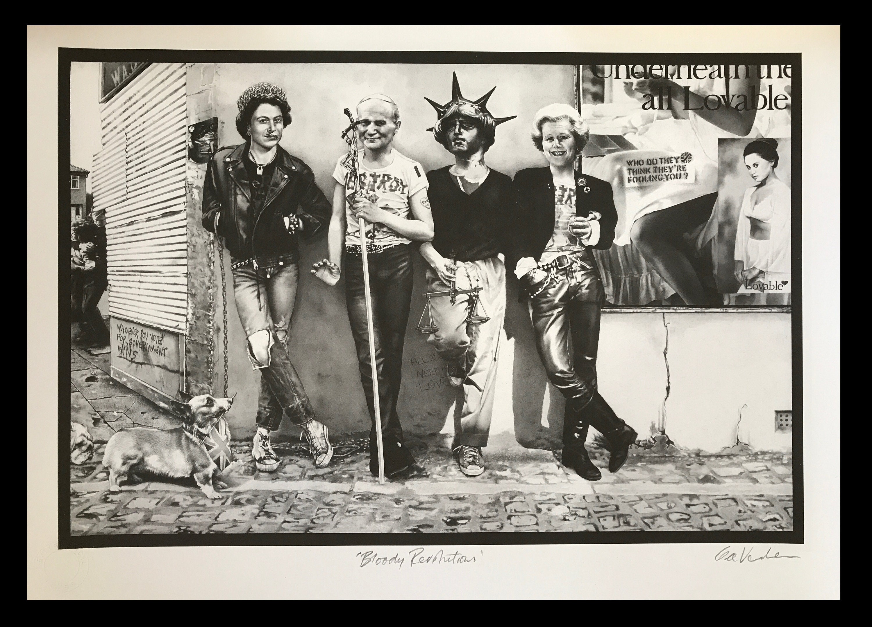 Gee Vaucher - Our Father, 2007 POWプリント Gee Vaucher, Bloody Revolutions, Original Lithograph Print, Signed