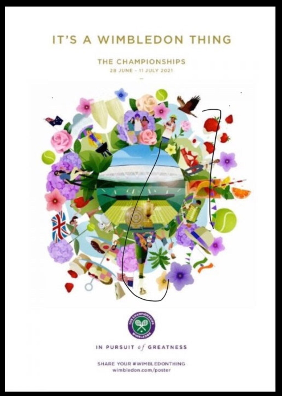 Original Official Wimbledon 2021 Poster Etsy