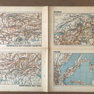 アンティーク旅行地図帳、地図、ドイツ帝国、地理、地図作成、地形、歴史